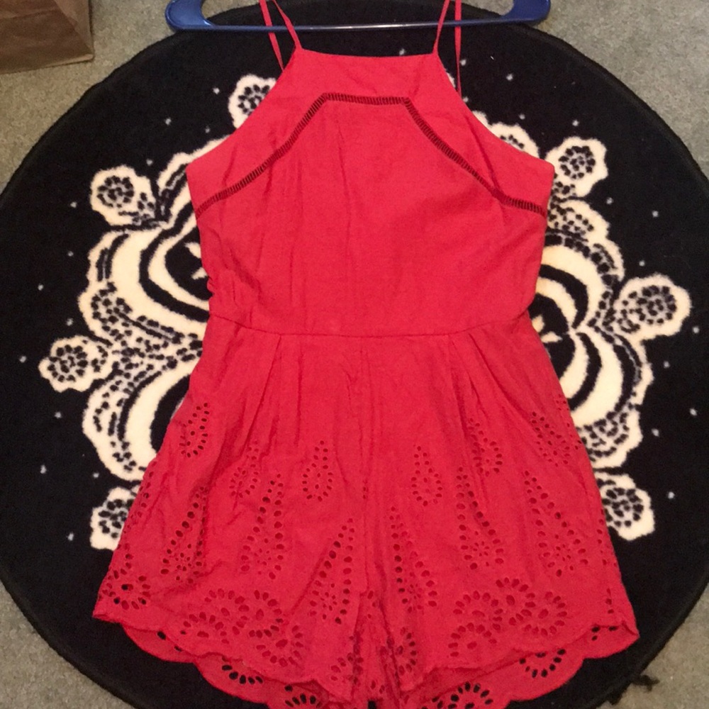 Pink/red romper